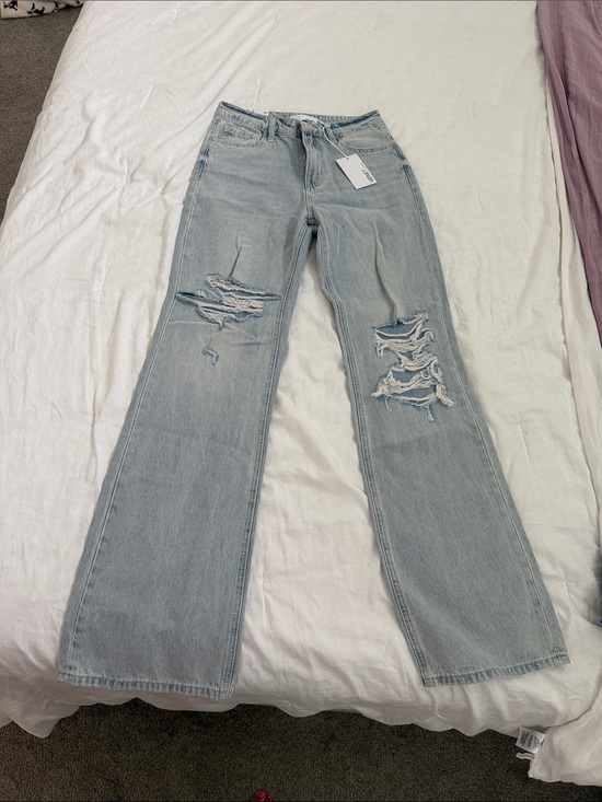 Vervet Denim - VERVET Leslie 90’s High Rise Flare Distressed Wide Leg Jeans